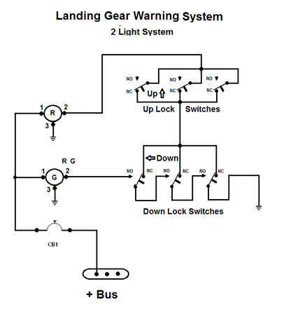 Board 19 - Wiring Landing Gear Position two light system